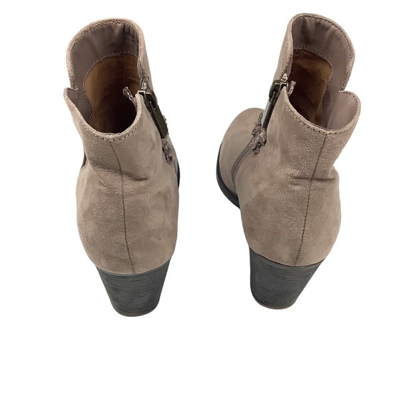 Banboo Avenge Women’s 6.5 Tan Brown Faux Suede Leather Ankle Boots Botties Heel - Picture 6 of 11